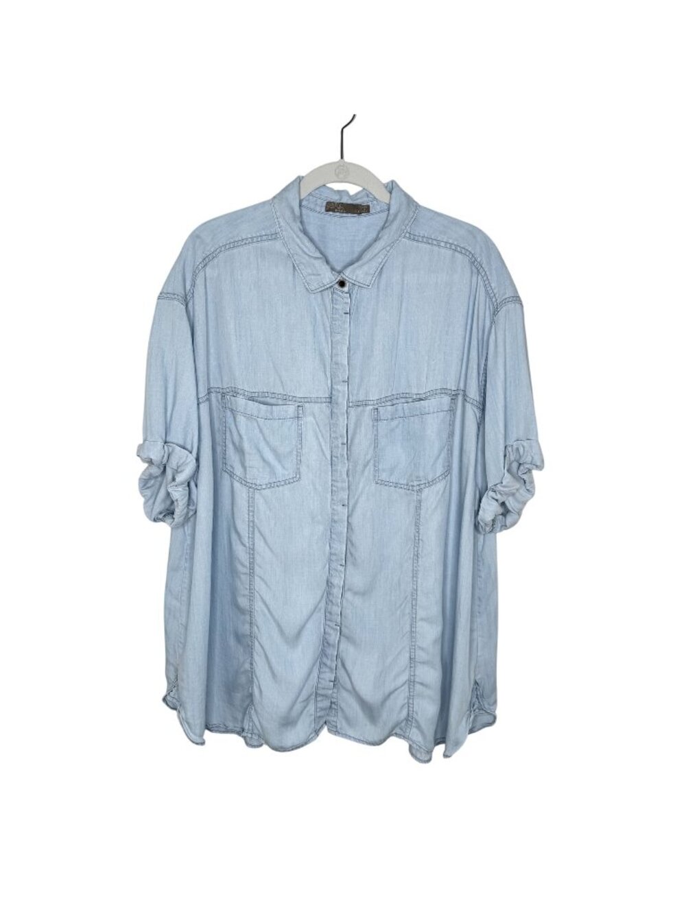 Prana Light Wash Chambray Tencel Shirt, 3X